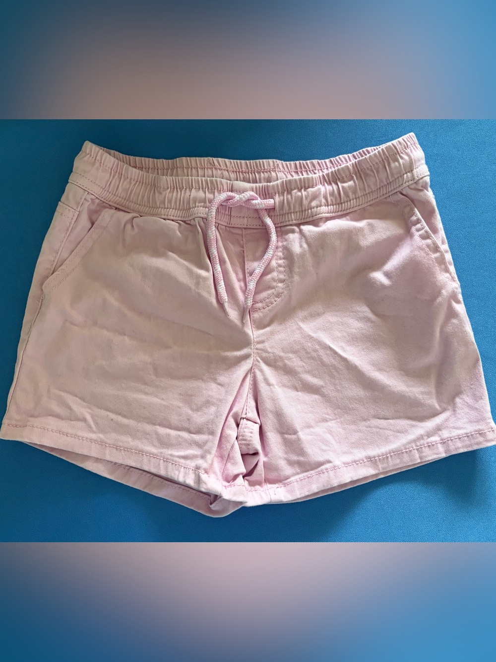 Girls Pink Pull-On Shorts with Drawstring, Size Small